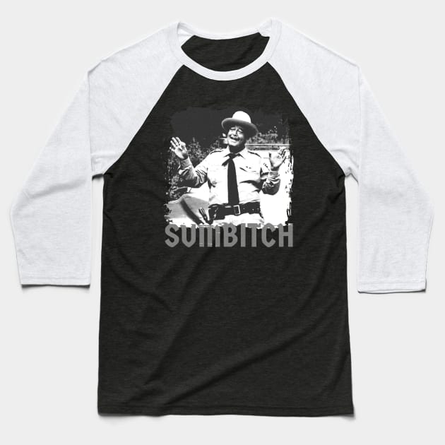 sumbitch - black and white Baseball T-Shirt by LAKOSH